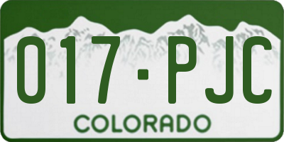 CO license plate 017PJC