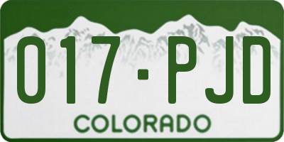 CO license plate 017PJD