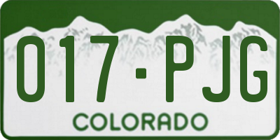 CO license plate 017PJG