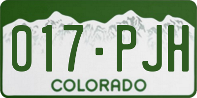 CO license plate 017PJH