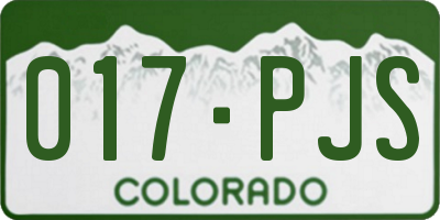 CO license plate 017PJS