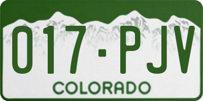 CO license plate 017PJV