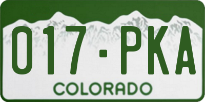 CO license plate 017PKA