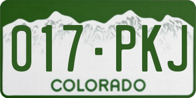 CO license plate 017PKJ