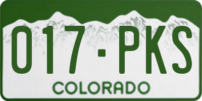 CO license plate 017PKS
