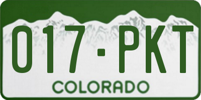 CO license plate 017PKT