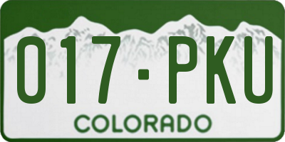 CO license plate 017PKU