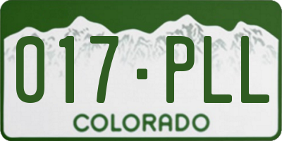 CO license plate 017PLL