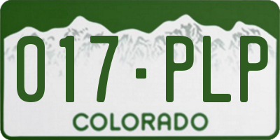 CO license plate 017PLP