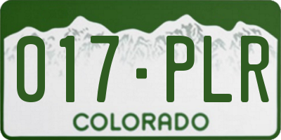 CO license plate 017PLR