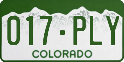 CO license plate 017PLY