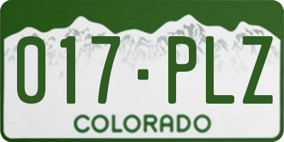 CO license plate 017PLZ