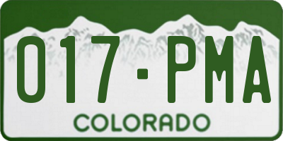 CO license plate 017PMA