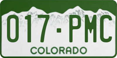 CO license plate 017PMC