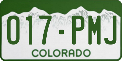CO license plate 017PMJ