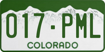 CO license plate 017PML