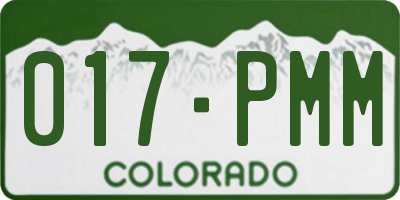 CO license plate 017PMM