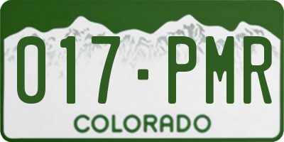 CO license plate 017PMR