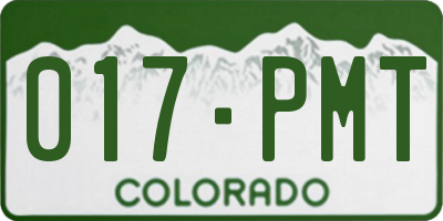 CO license plate 017PMT