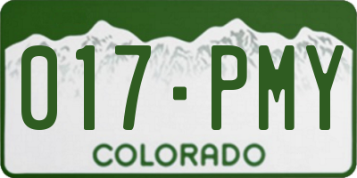 CO license plate 017PMY