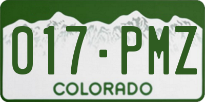 CO license plate 017PMZ