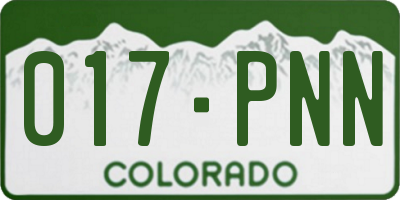CO license plate 017PNN