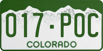 CO license plate 017POC