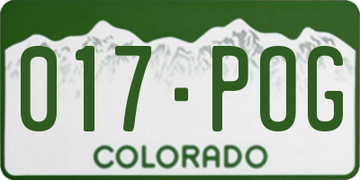 CO license plate 017POG