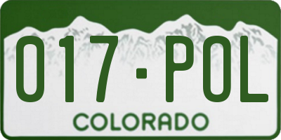 CO license plate 017POL