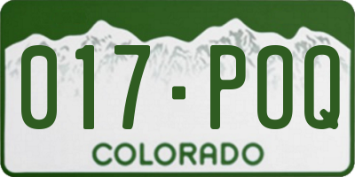 CO license plate 017POQ