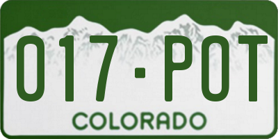 CO license plate 017POT