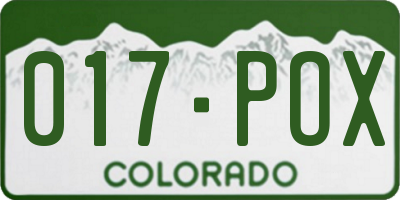 CO license plate 017POX