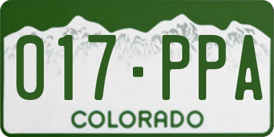 CO license plate 017PPA