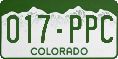 CO license plate 017PPC