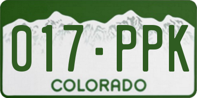 CO license plate 017PPK