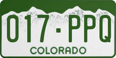 CO license plate 017PPQ