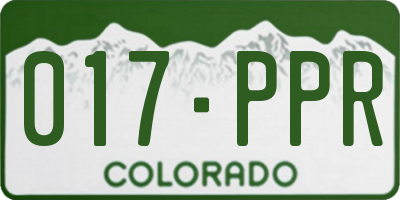 CO license plate 017PPR