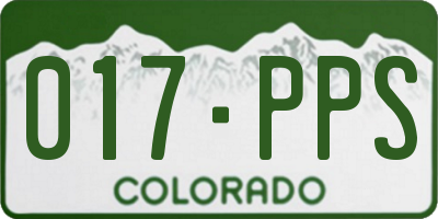 CO license plate 017PPS