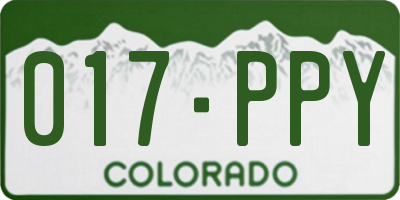 CO license plate 017PPY