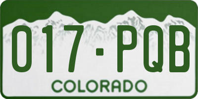 CO license plate 017PQB