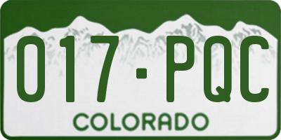 CO license plate 017PQC