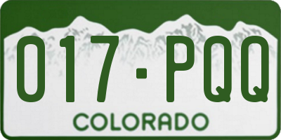CO license plate 017PQQ