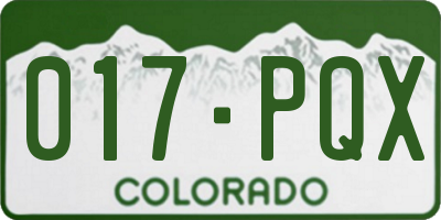 CO license plate 017PQX