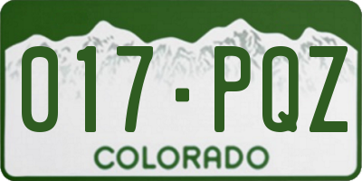 CO license plate 017PQZ