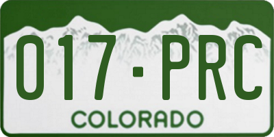 CO license plate 017PRC