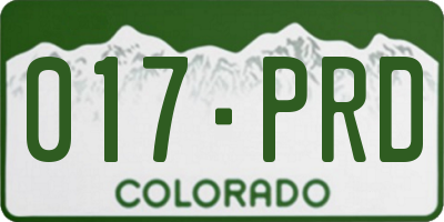 CO license plate 017PRD