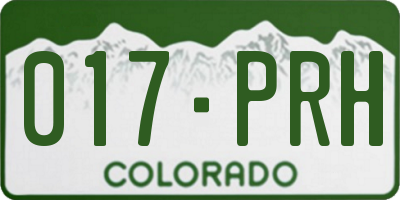 CO license plate 017PRH