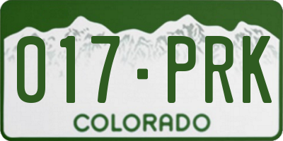 CO license plate 017PRK