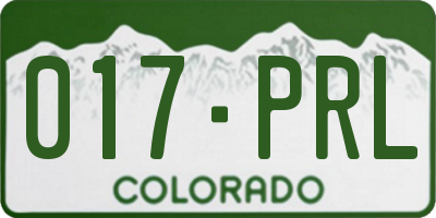 CO license plate 017PRL
