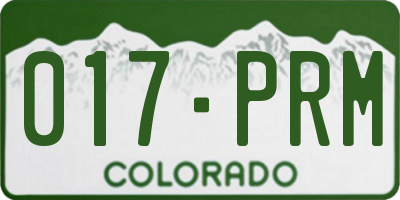 CO license plate 017PRM